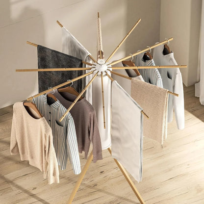 Foldable Clothes Drying Stand with Anti-Slip Tripod Base