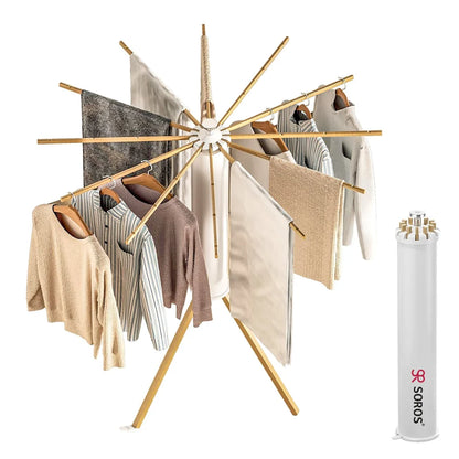 Foldable Clothes Drying Stand with Anti-Slip Tripod Base