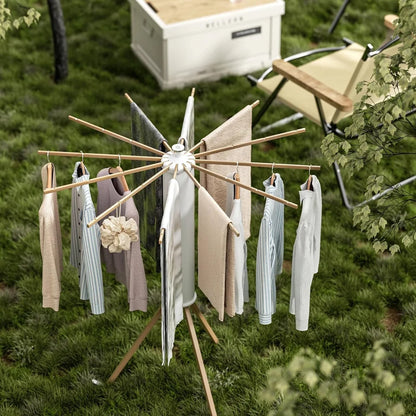 Foldable Clothes Drying Stand with Anti-Slip Tripod Base