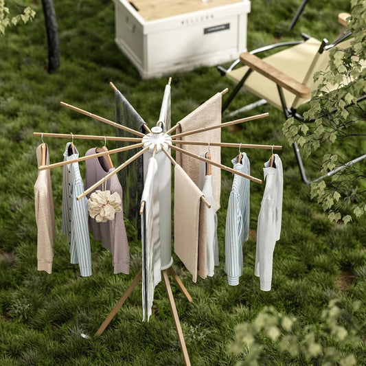 Foldable Clothes Drying Stand with Anti-Slip Tripod Base