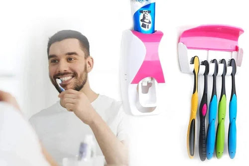 Toothpaste Dispenser Toothbrush Holder